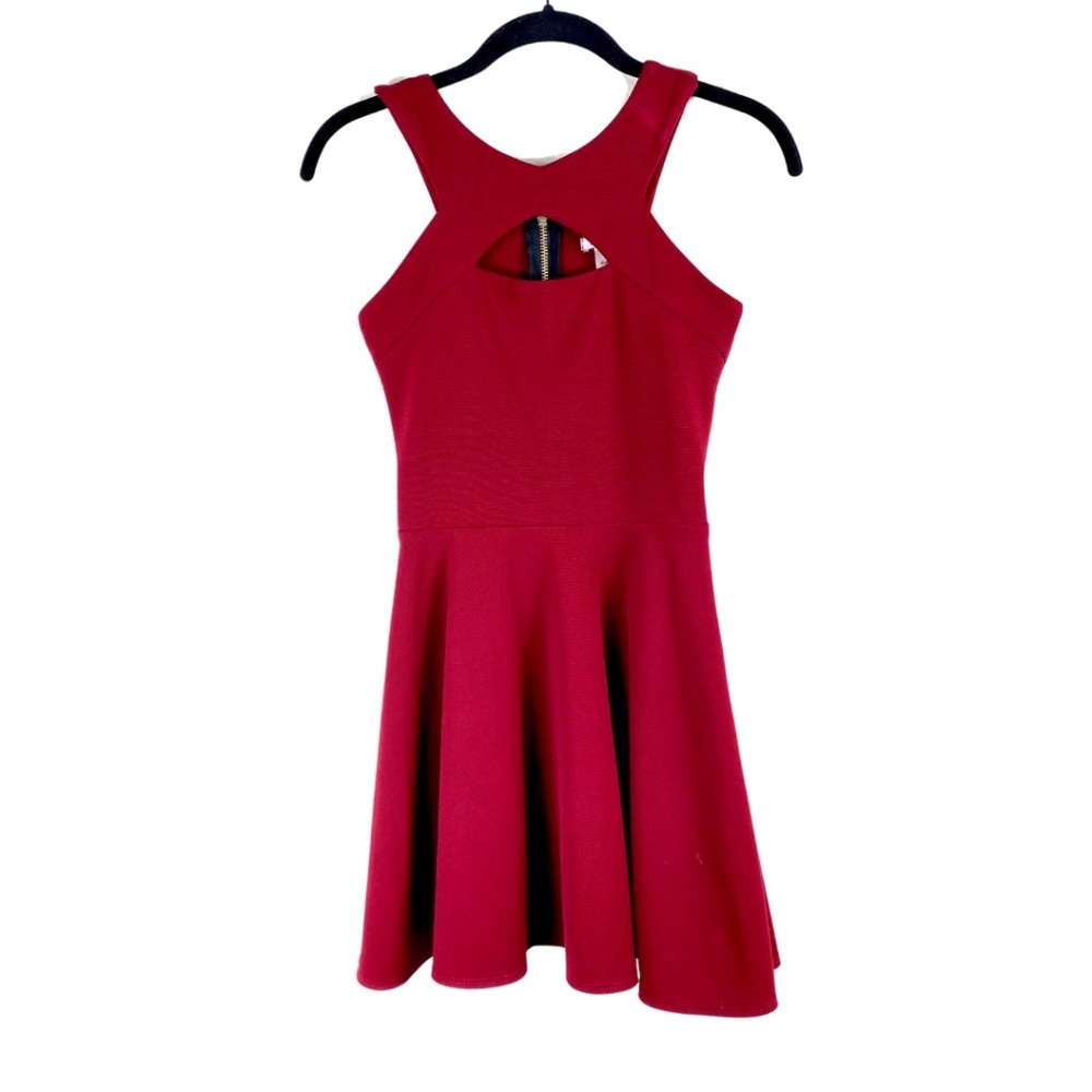 Sally Miller Merlot Racerback Cutout Skater Dress